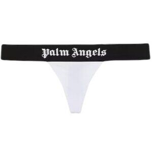 Palm Angels Logo Waistband Thong White Black XS Elastic Trim Underwear NIB